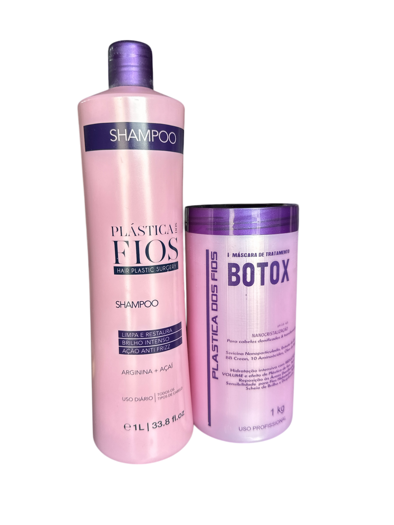  Kit Plastica dos Fios Shampoo Per La Pulizia Profonda Botox Per Capelli