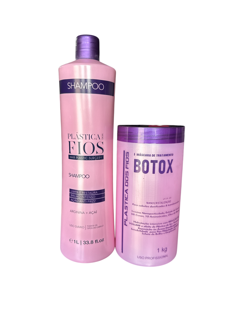  Kit Plastica dos Fios Shampoo Per La Pulizia Profonda Botox Per Capelli