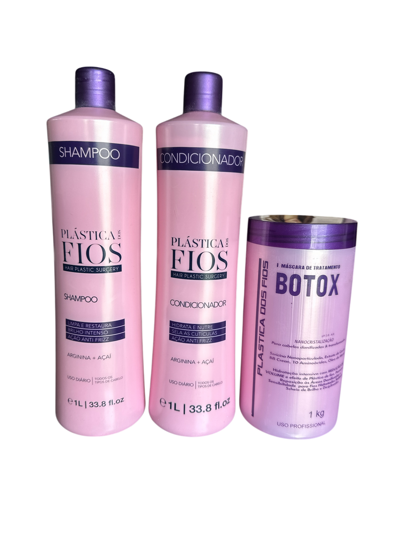  Kit Plastica dos Fios Shampoo Per La Pulizia Profonda Botox Per Capelli