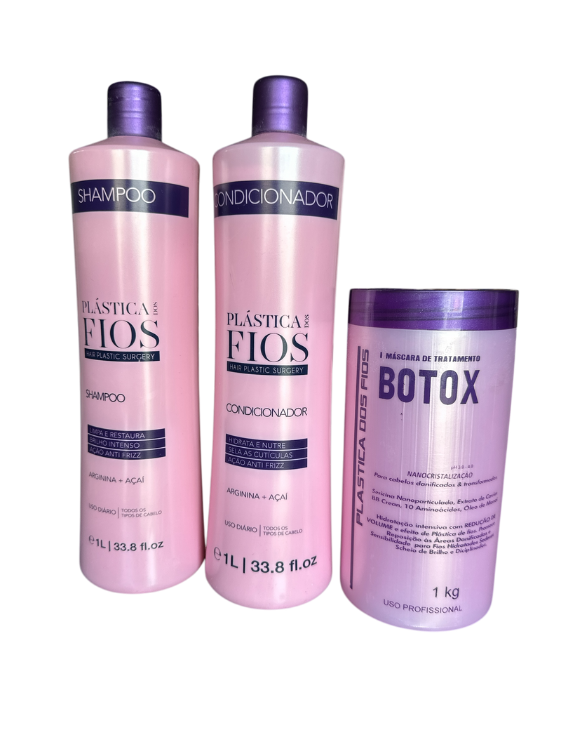  Kit Plastica dos Fios Shampoo Per La Pulizia Profonda Botox Per Capelli