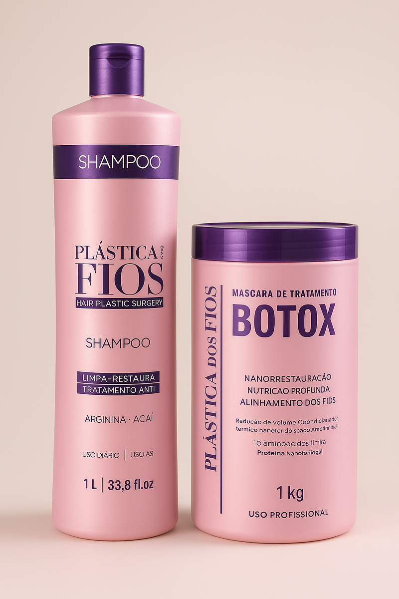  Kit Plastica dos Fios Shampoo Per La Pulizia Profonda Botox Per Capelli