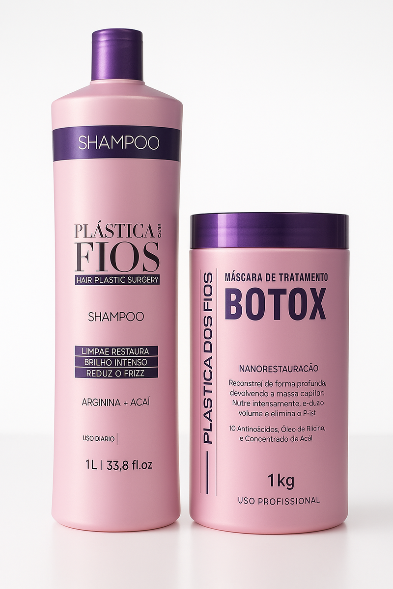  Kit Plastica dos Fios Shampoo Per La Pulizia Profonda Botox Per Capelli