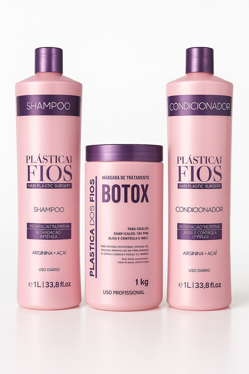  Kit Plastica dos Fios Shampoo Per La Pulizia Profonda Botox Per Capelli
