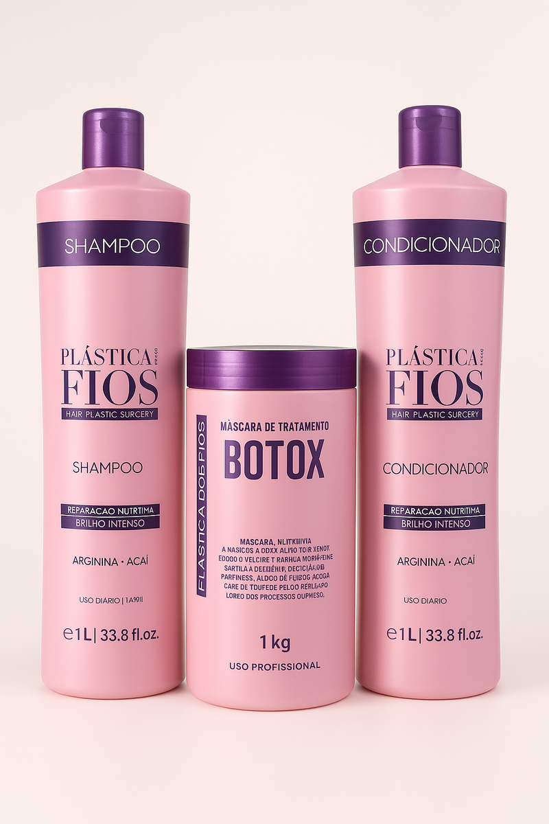  Kit Plastica dos Fios Shampoo Per La Pulizia Profonda Botox Per Capelli