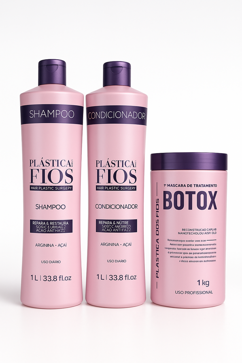  Kit Plastica dos Fios Shampoo Per La Pulizia Profonda Botox Per Capelli